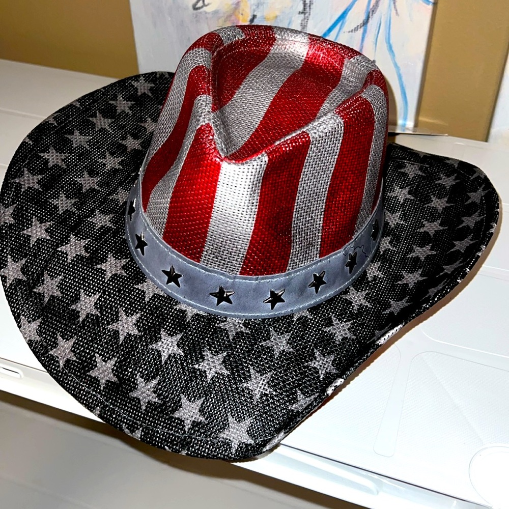Straw Patriotic Cowboy/Western Hat